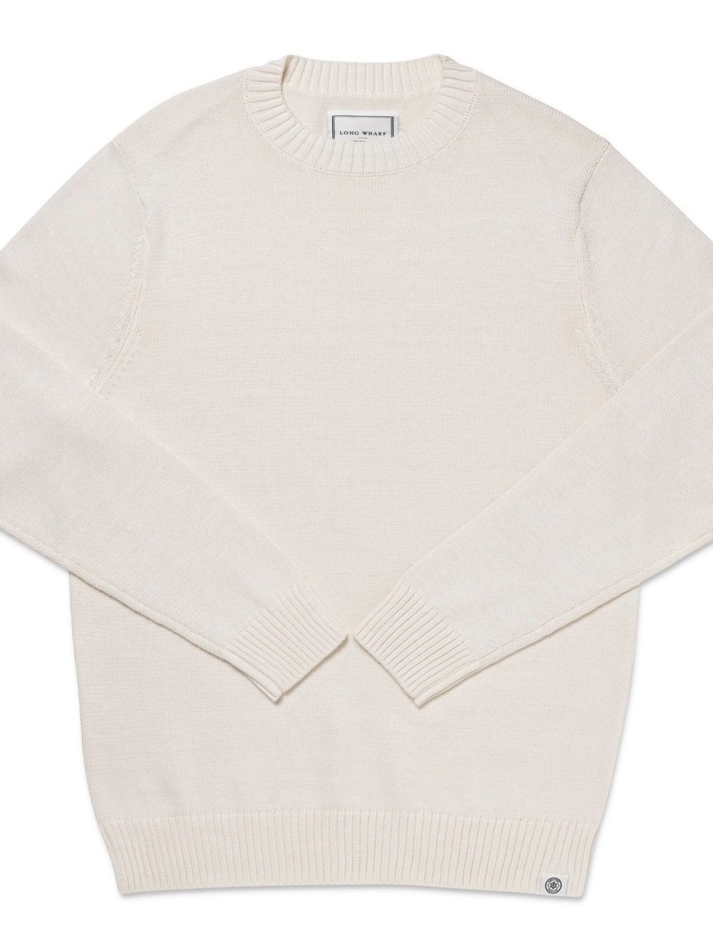 Long Wharf Jersey Stitch Seashell Crew Sweater